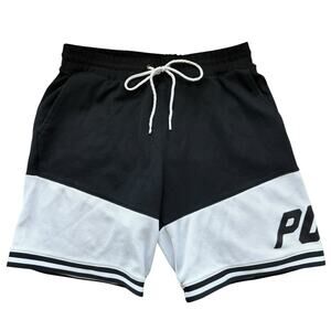 Puma Men's Basketball Shorts Black & White Size Large Logo Athletic Shorts